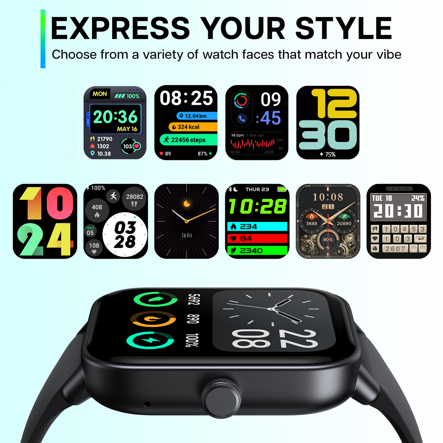 MiracoRun Smart Watch for iPhone and Android, Men & Women, Alexa Built-In, 1.8-inch Smartwatch with Texts and Bluetooth Calls, 100+Sports Mode, IP68 Waterproof - MiracoRun