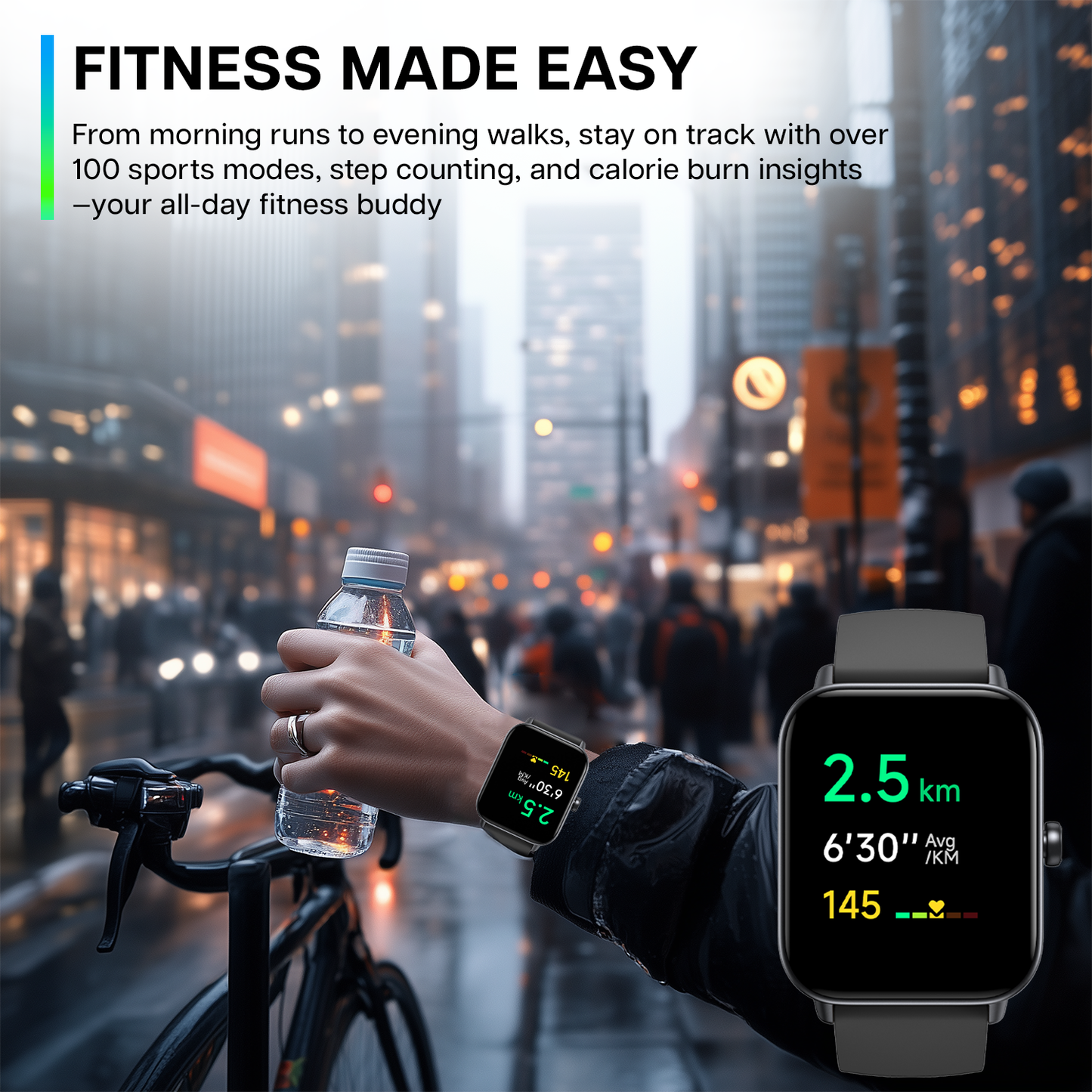 MiracoRun Smart Watch for iPhone and Android, Men & Women, Alexa Built-In, 1.8-inch Smartwatch with Texts and Bluetooth Calls, 100+Sports Mode, IP68 Waterproof - MiracoRun