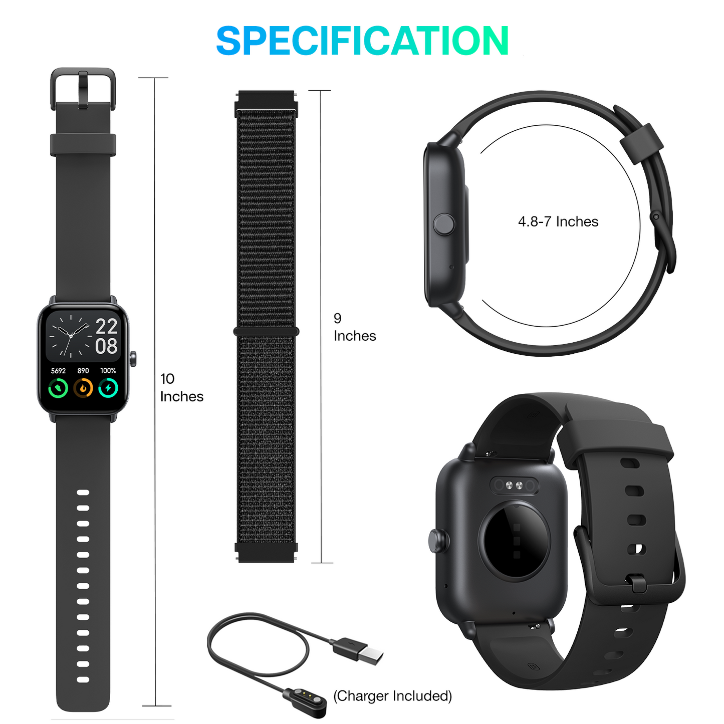 MiracoRun Smart Watch for iPhone and Android, Men & Women, Alexa Built-In, 1.8-inch Smartwatch with Texts and Bluetooth Calls, 100+Sports Mode, IP68 Waterproof - MiracoRun