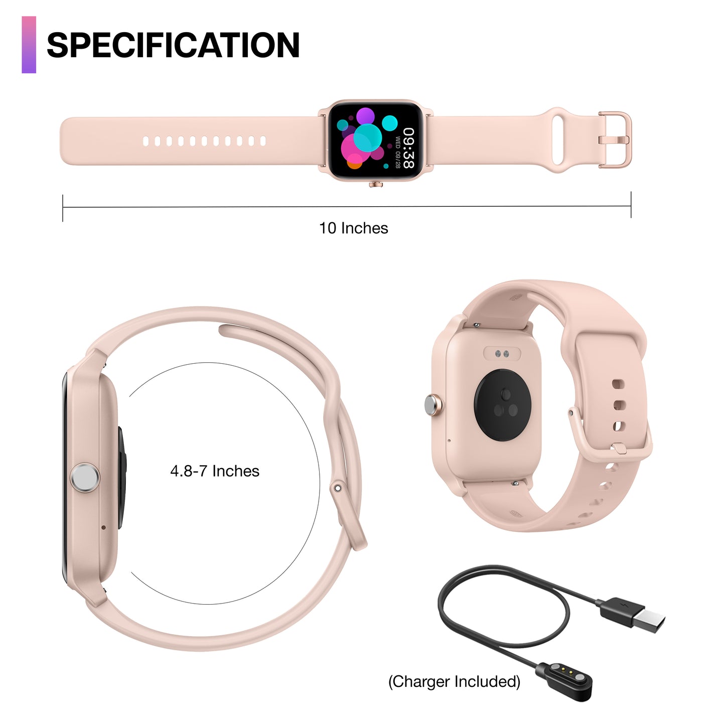 MiracoRun Smart Watch for iPhone & Android with Texts and Calling, 1.8" Large Touch Screen with Customized Watch Face - MiracoRun