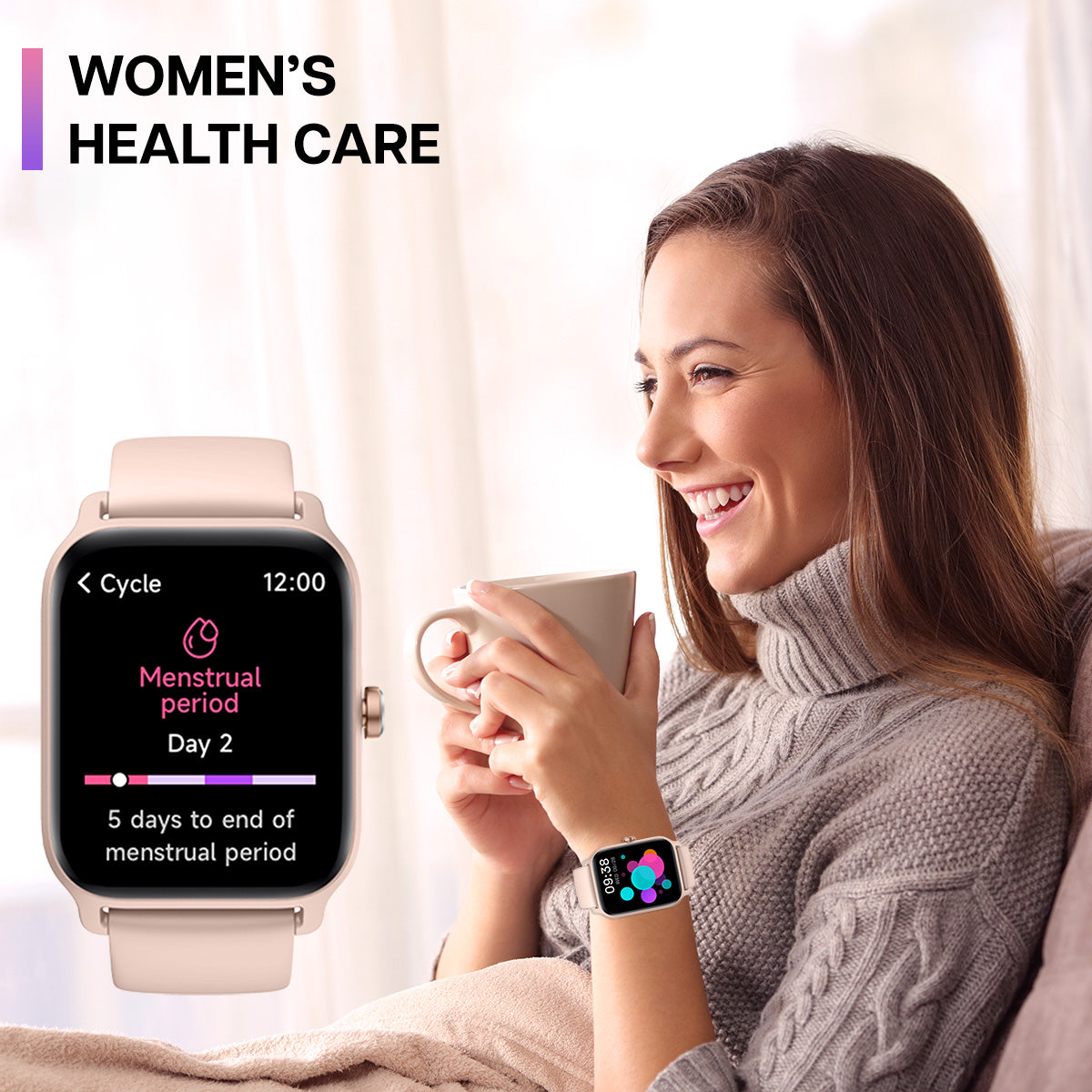 MiracoRun Smart Watch for iPhone & Android with Texts and Calling, 1.8" Large Touch Screen with Customized Watch Face - MiracoRun