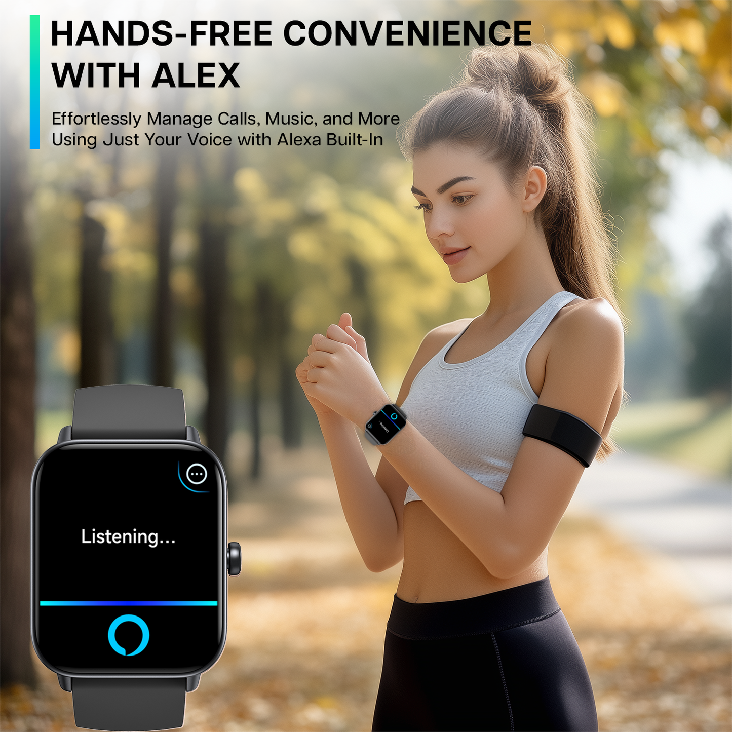 MiracoRun Smart Watch for iPhone and Android, Men & Women, Alexa Built-In, 1.8-inch Smartwatch with Texts and Bluetooth Calls, 100+Sports Mode, IP68 Waterproof - MiracoRun