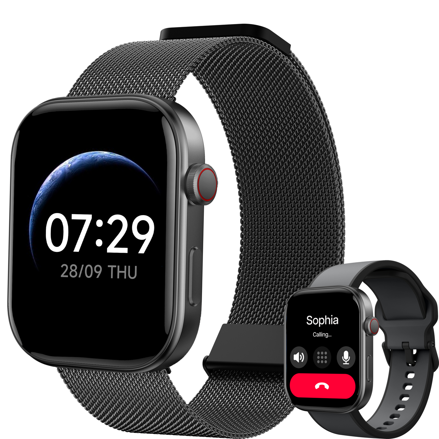 MiracoRun Pink Smartwatch for Women, 1.99" AMOLED Display, Bluetooth Calls, Notifications, Activity Tracker, Waterproof, Compatible with iPhone and Android - MiracoRun