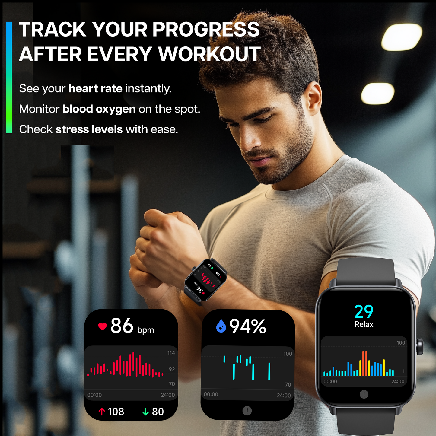 MiracoRun Smart Watch for iPhone and Android, Men & Women, Alexa Built-In, 1.8-inch Smartwatch with Texts and Bluetooth Calls, 100+Sports Mode, IP68 Waterproof - MiracoRun