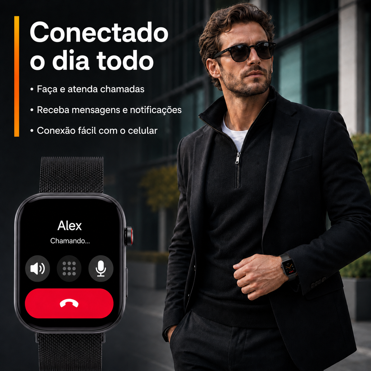 Smartwatch Hombre Mujer AMOLED 1.99'' Negro Con Llamadas Bluetooth, 100 Modos Deportivos, Monitor De Salud Y Resistencia Al Agua 3ATM - MiracoRun