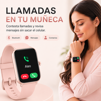MiracoRun Women's Smartwatch with Alexa, 1.85" Display, Bluetooth Calling, IP68 Water Resistant, Compatible with Android and iPhone, 24-Hour Health and Sleep Monitor, 2 Interchangeable Straps - MiracoRun