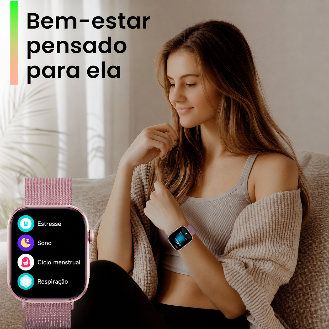 Smartwatch Hombre Mujer AMOLED 1.99'' Negro Con Llamadas Bluetooth, 100 Modos Deportivos, Monitor De Salud Y Resistencia Al Agua 3ATM - MiracoRun