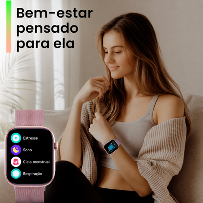 Smartwatch Hombre Mujer AMOLED 1.99'' Negro Con Llamadas Bluetooth, 100 Modos Deportivos, Monitor De Salud Y Resistencia Al Agua 3ATM - MiracoRun