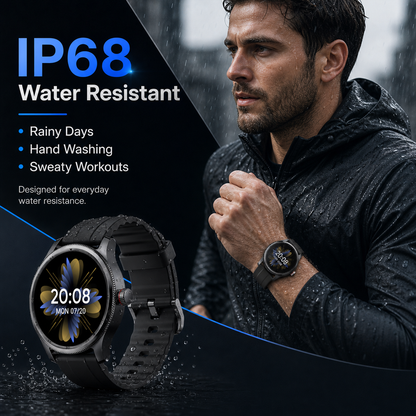 MiracoRun Smart Watch for iPhone & Android, Outdoor Fitness Watch with Bluetooth Phone Call & Texts, Alexa Built-in, 1.39" Round Touch Screen, 14 Days Battery Life - MiracoRun