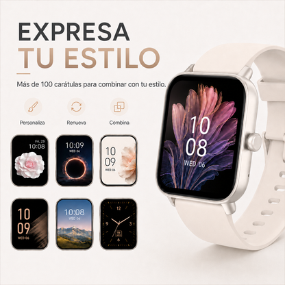 MiracoRun Women's Smartwatch 1.8” with Bluetooth Calling, IP68 Water Resistance, Health & Sleep Tracking, 100 Sports Modes, Compatible with Android & iPhone, 2 Interchangeable Straps