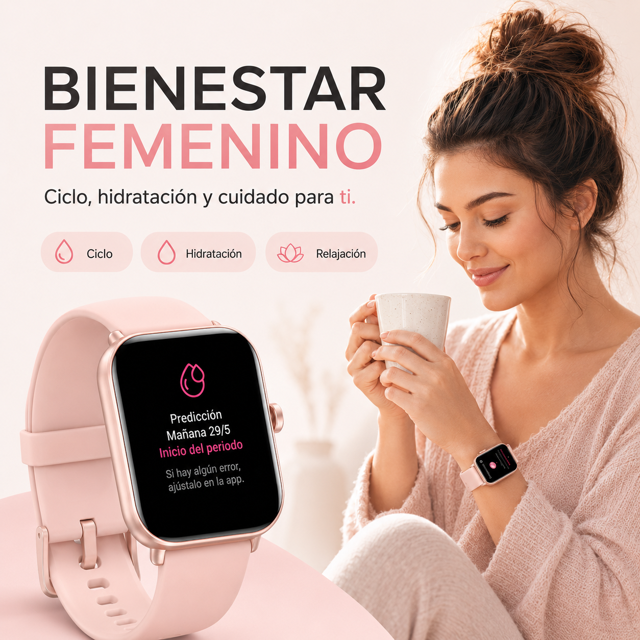 MiracoRun Women's Smartwatch with Alexa, 1.85" Display, Bluetooth Calling, IP68 Water Resistant, Compatible with Android and iPhone, 24-Hour Health and Sleep Monitor, 2 Interchangeable Straps - MiracoRun