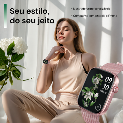 Smartwatch Hombre Mujer AMOLED 1.99'' Negro Con Llamadas Bluetooth, 100 Modos Deportivos, Monitor De Salud Y Resistencia Al Agua 3ATM - MiracoRun