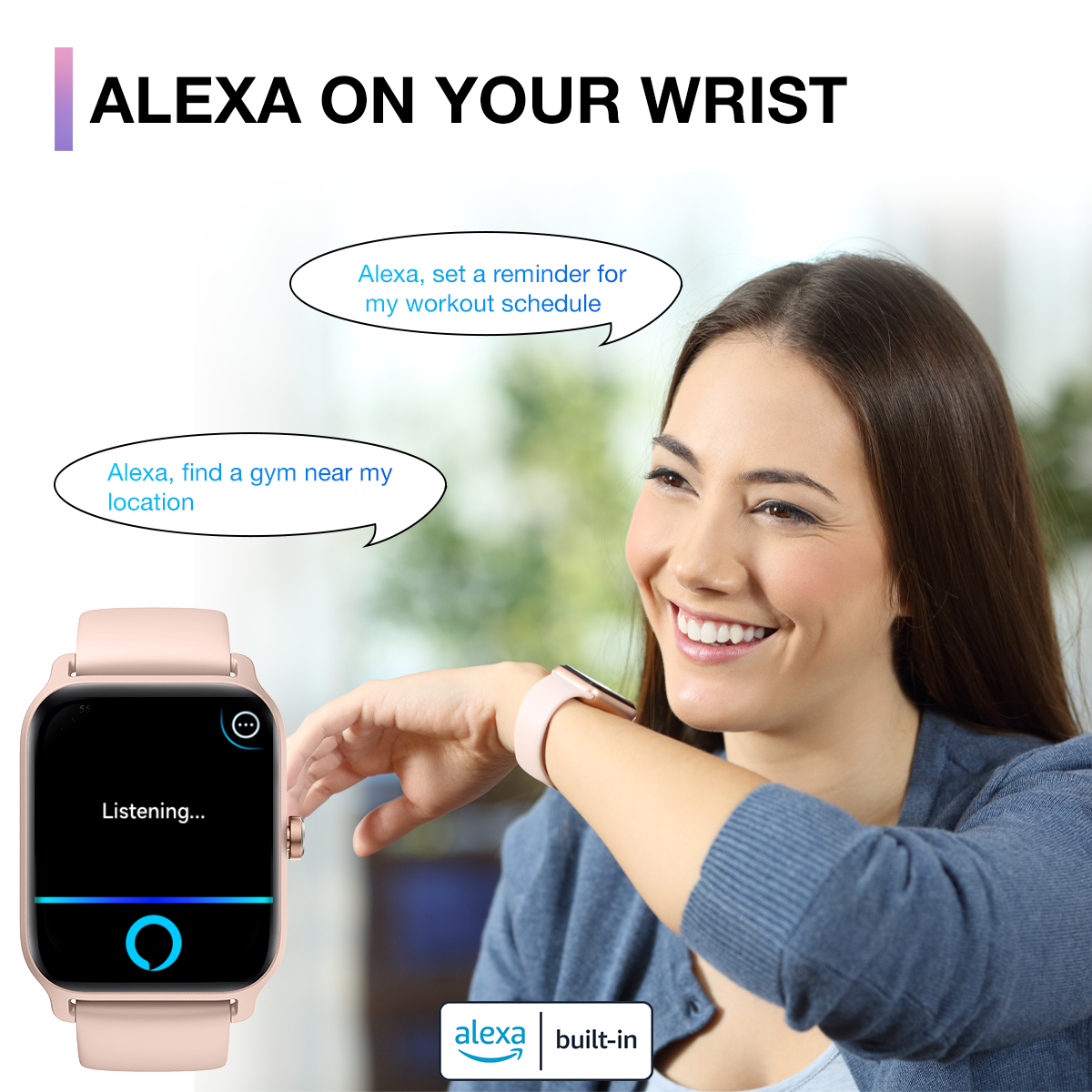 MiracoRun Smart Watch for iPhone Android Bluetooth Phone Call Texts 1.8 Large Touch Screen Outdoor Fitness Watch with Alexa Built in 14 Days Battery Life MiracoRun