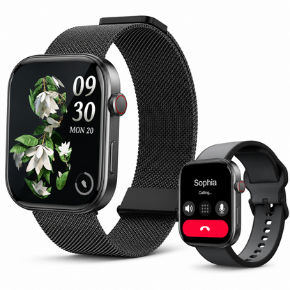 Smartwatch Hombre Mujer AMOLED 1.99'' Negro Con Llamadas Bluetooth, 100 Modos Deportivos, Monitor De Salud Y Resistencia Al Agua 3ATM