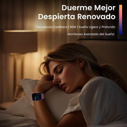 Smartwatch Hombre Mujer AMOLED 1.99'' Negro Con Llamadas Bluetooth, 100 Modos Deportivos, Monitor De Salud Y Resistencia Al Agua 3ATM