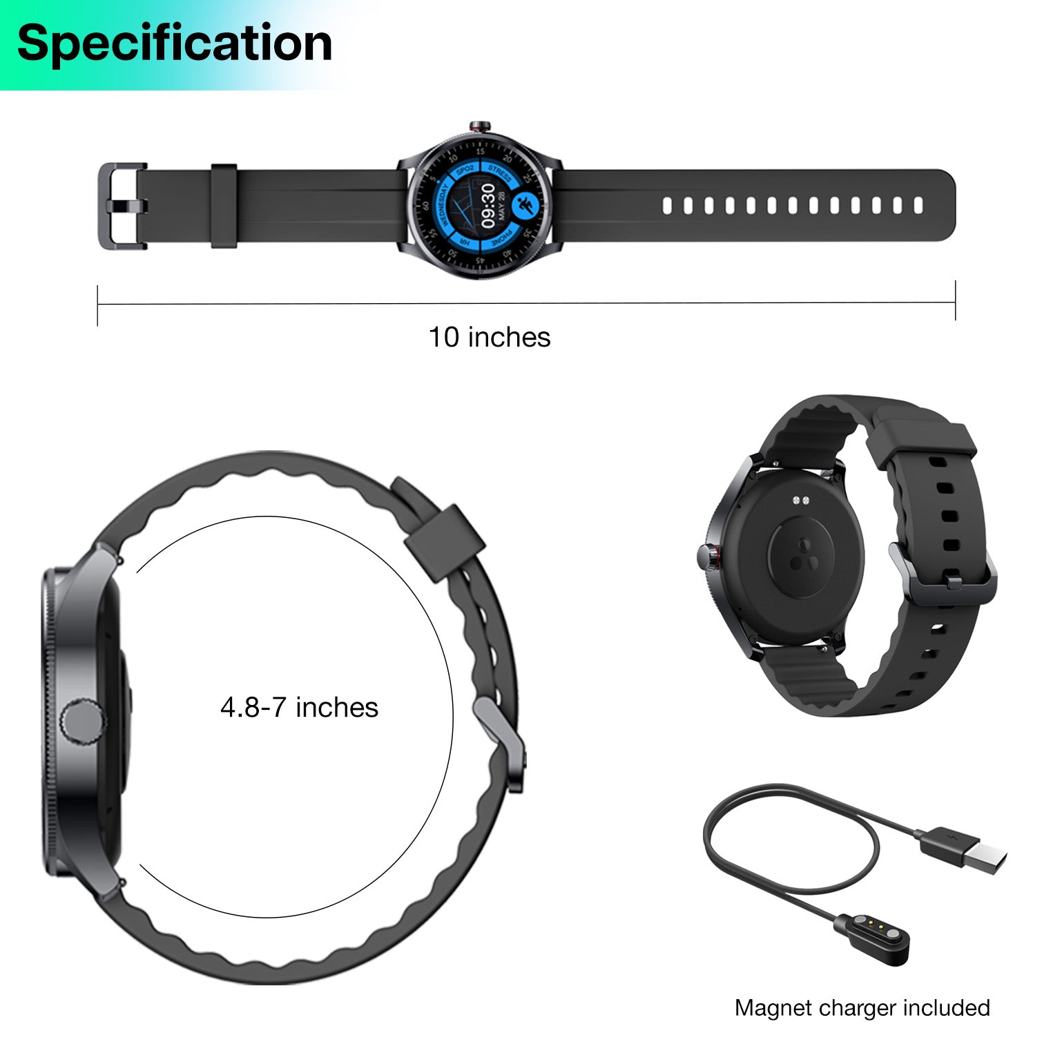 MiracoRun Smart Watch for iPhone & Android, Outdoor Fitness Watch with Bluetooth Phone Call & Texts, Alexa Built-in, 1.39" Round Touch Screen, 14 Days Battery Life - MiracoRun